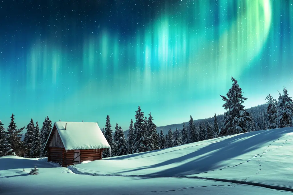 Northern Lights Cabin – 6500 piece jigsaw puzzle on JigsawFusion