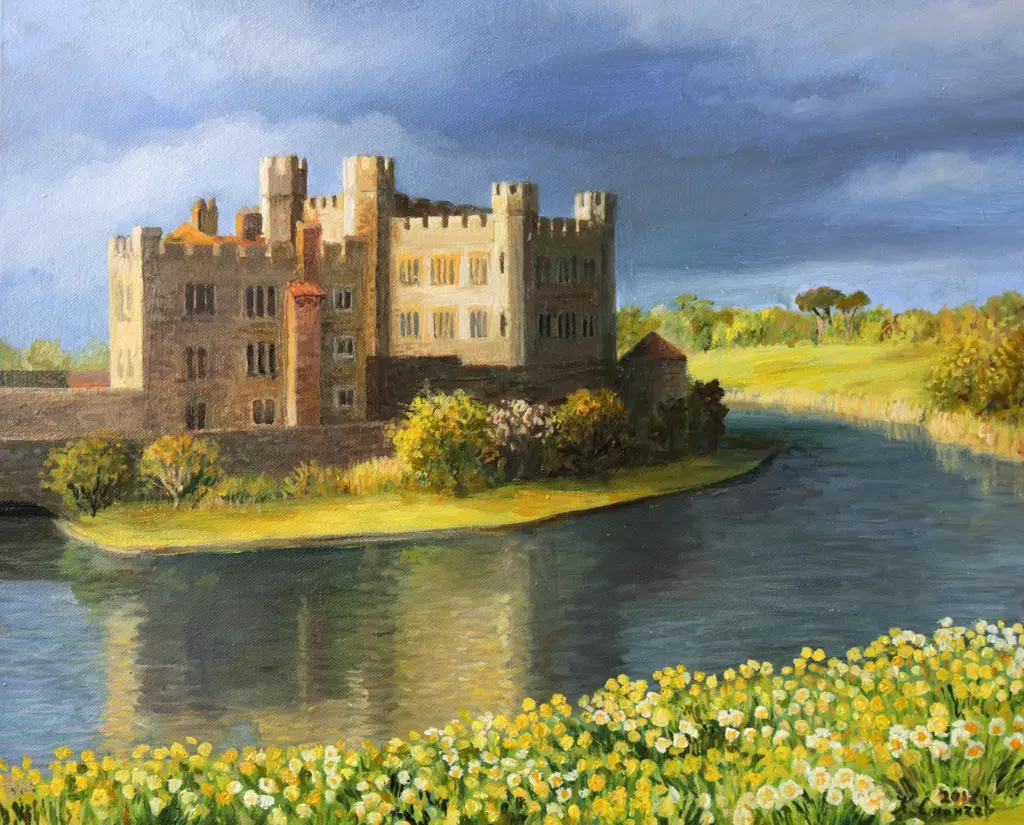 Leeds Castle by the Moat – 7500 piece jigsaw puzzle on JigsawFusion