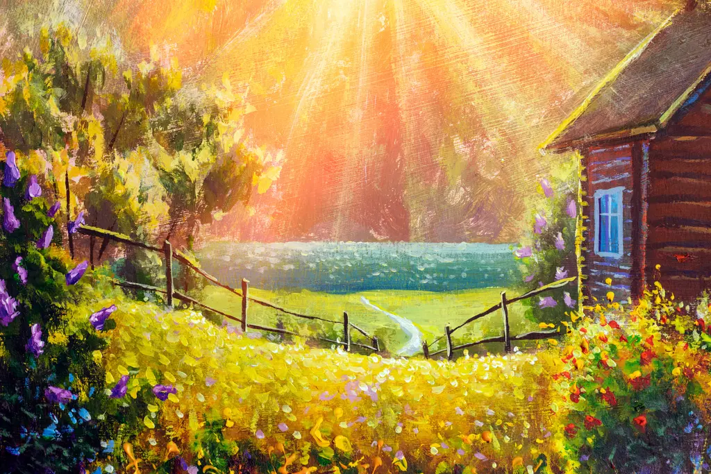 Sunlit Russian Cottage – 9000 piece jigsaw puzzle on JigsawFusion